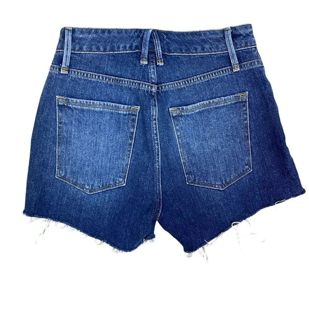 Good American High Rise Denim Shorts Size 25